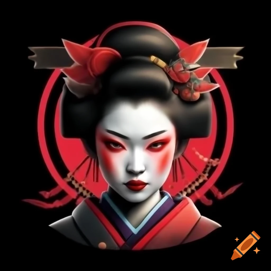 Stylized logo inspired by geisha culture