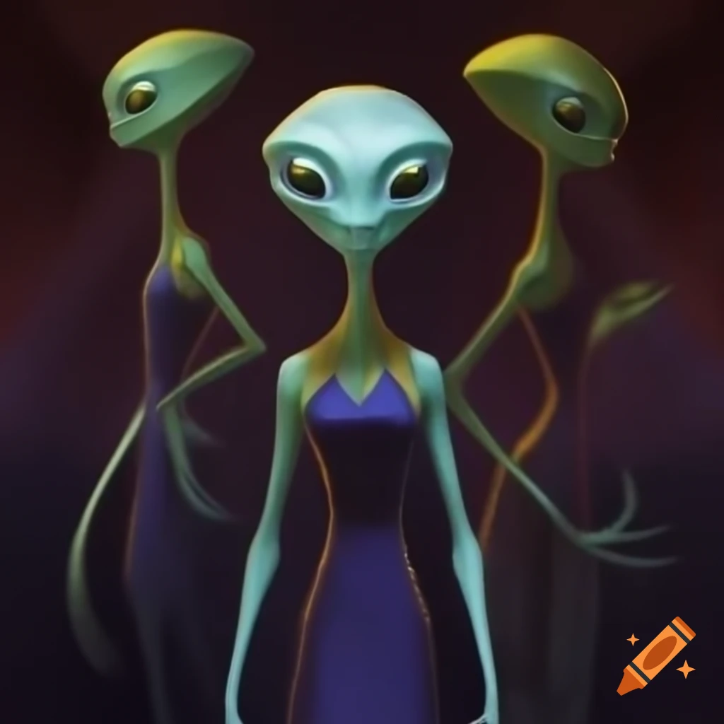 Diverse Zarkothian aliens displaying curiosity and caution