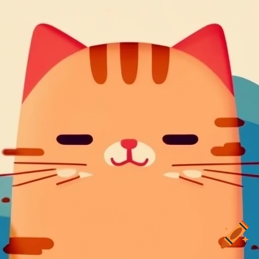 Cartoon style orange cat illustration