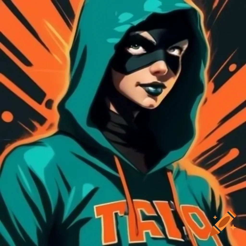 Cheerleader-themed robber in teal and orange attire