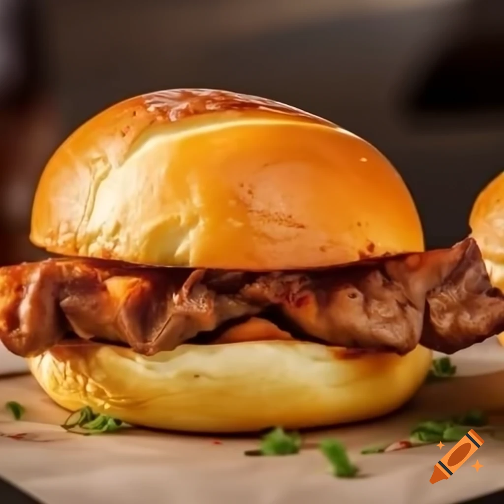 Grilled meat bun, a delicious savory snack