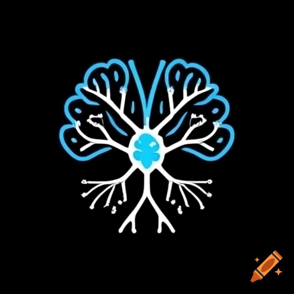 Brain neuron logo shaped like Alaska