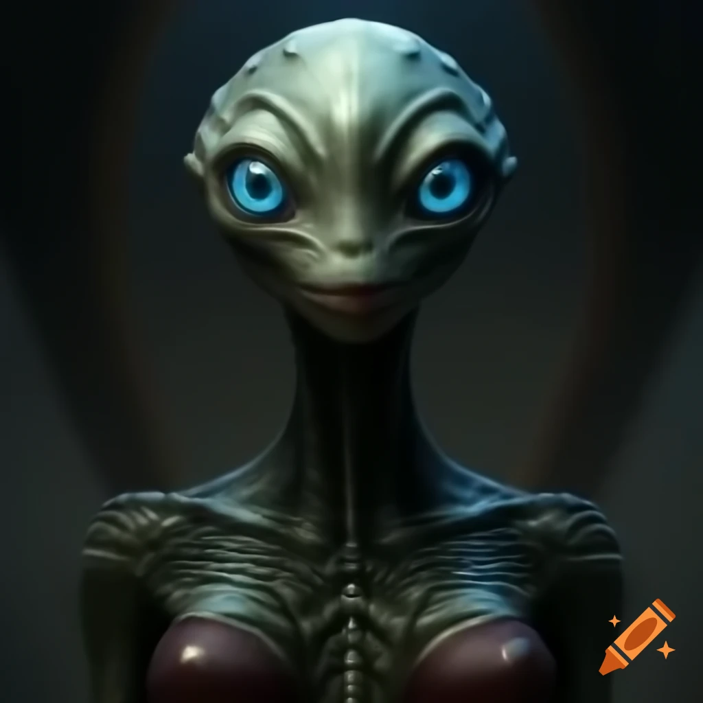 Beautiful Zarkothian humanoids in Queen's chambers aboard alien mothership