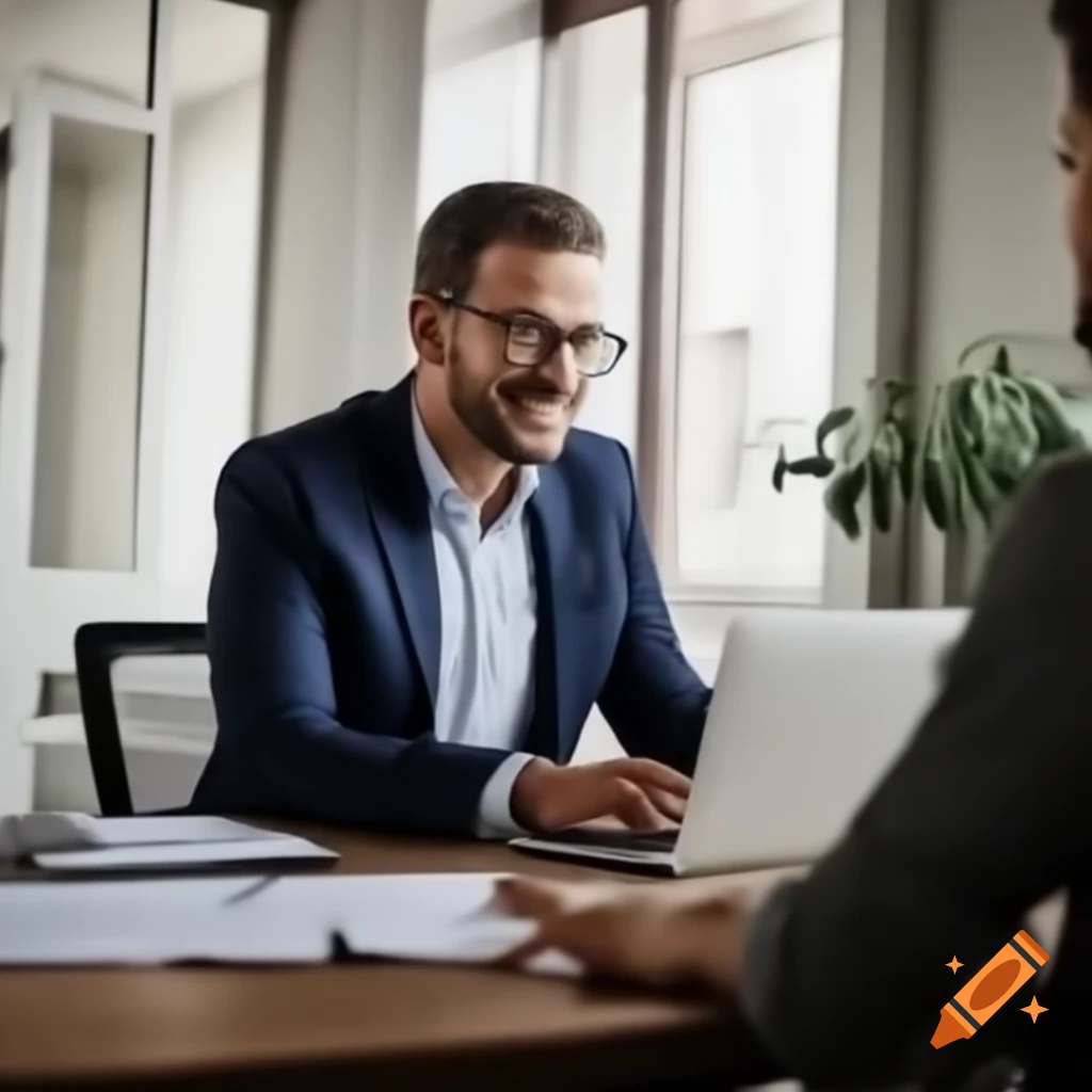 Man in office working as project manager in a company