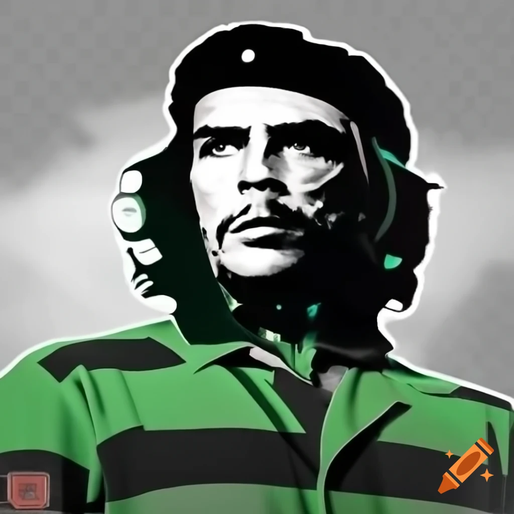 Ernesto Che Guevara in striped t-shirt with 'Grimonte' and 'Sassuolo' text
