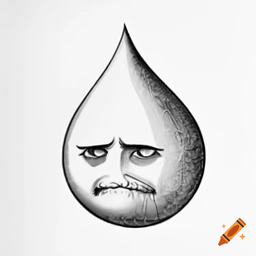 Tear drop illustration from renaissance wood engraving
