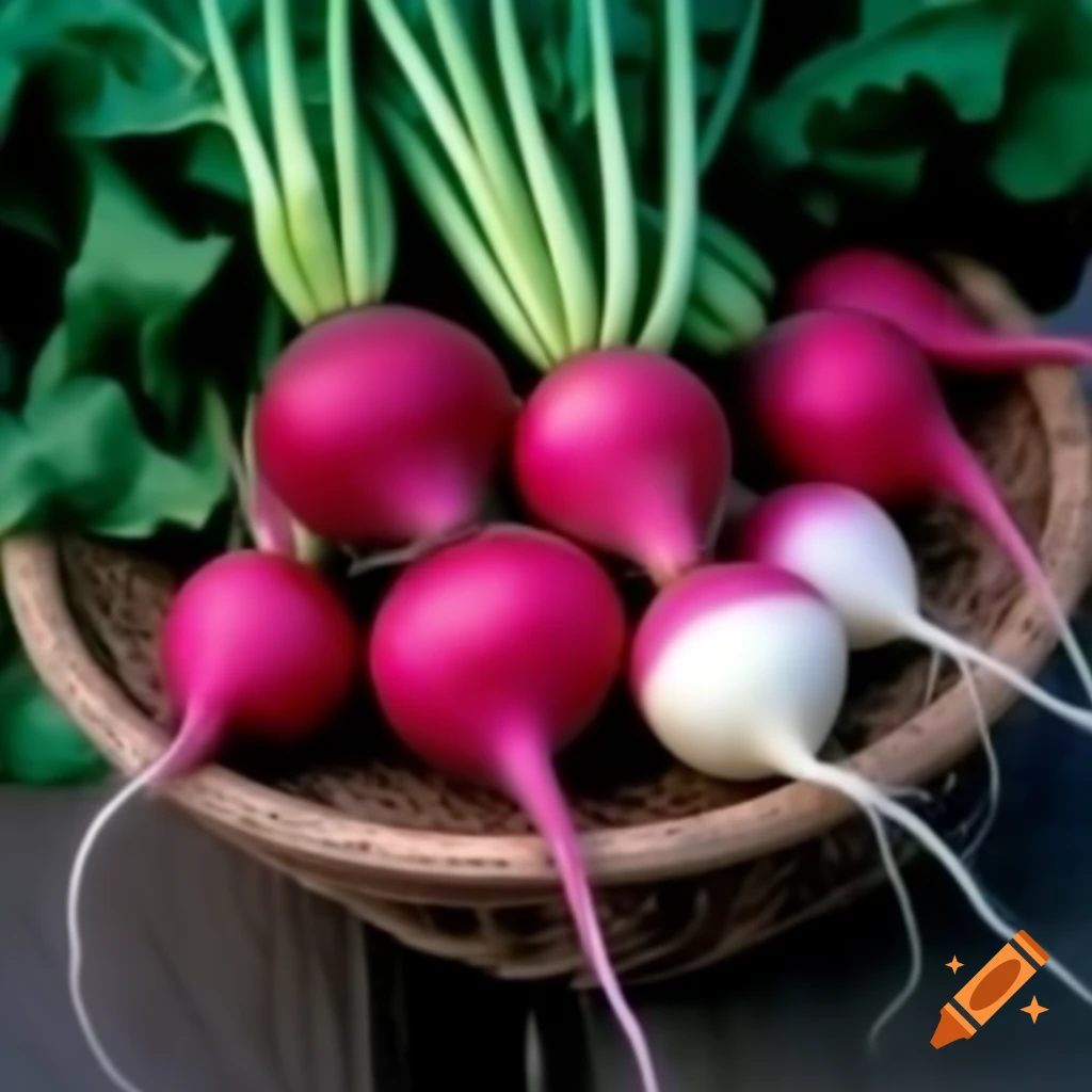 Fresh radish, vibrant and colorful