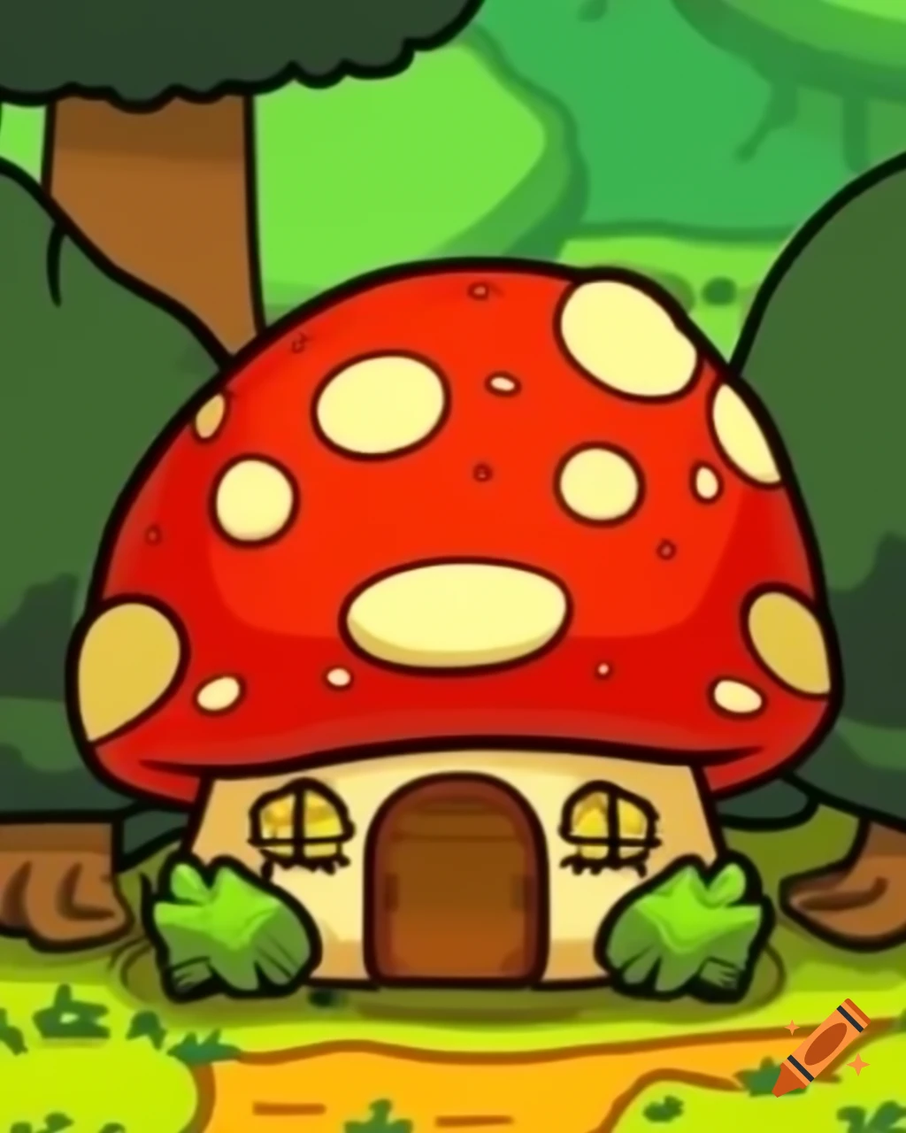 Mushroom house design from Scribblenauts game
