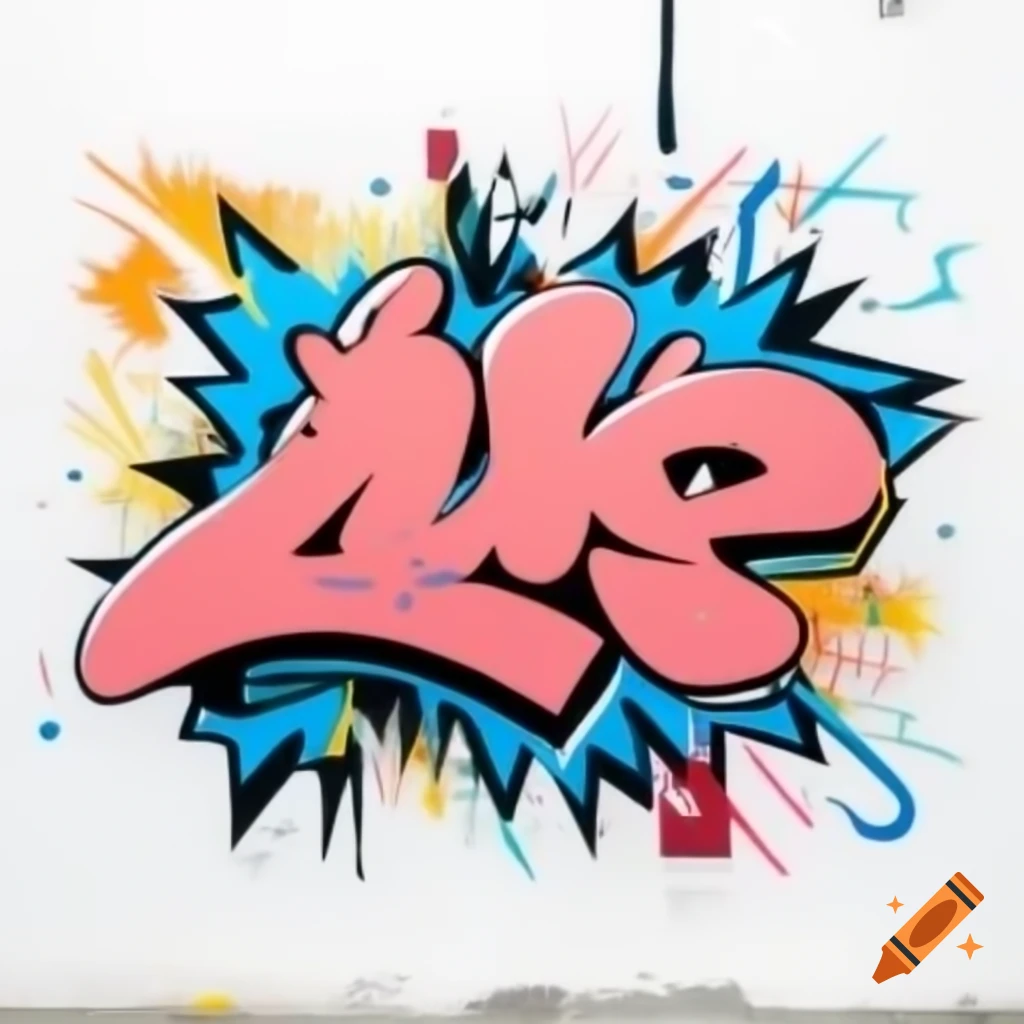 Colorful graffiti art on white background