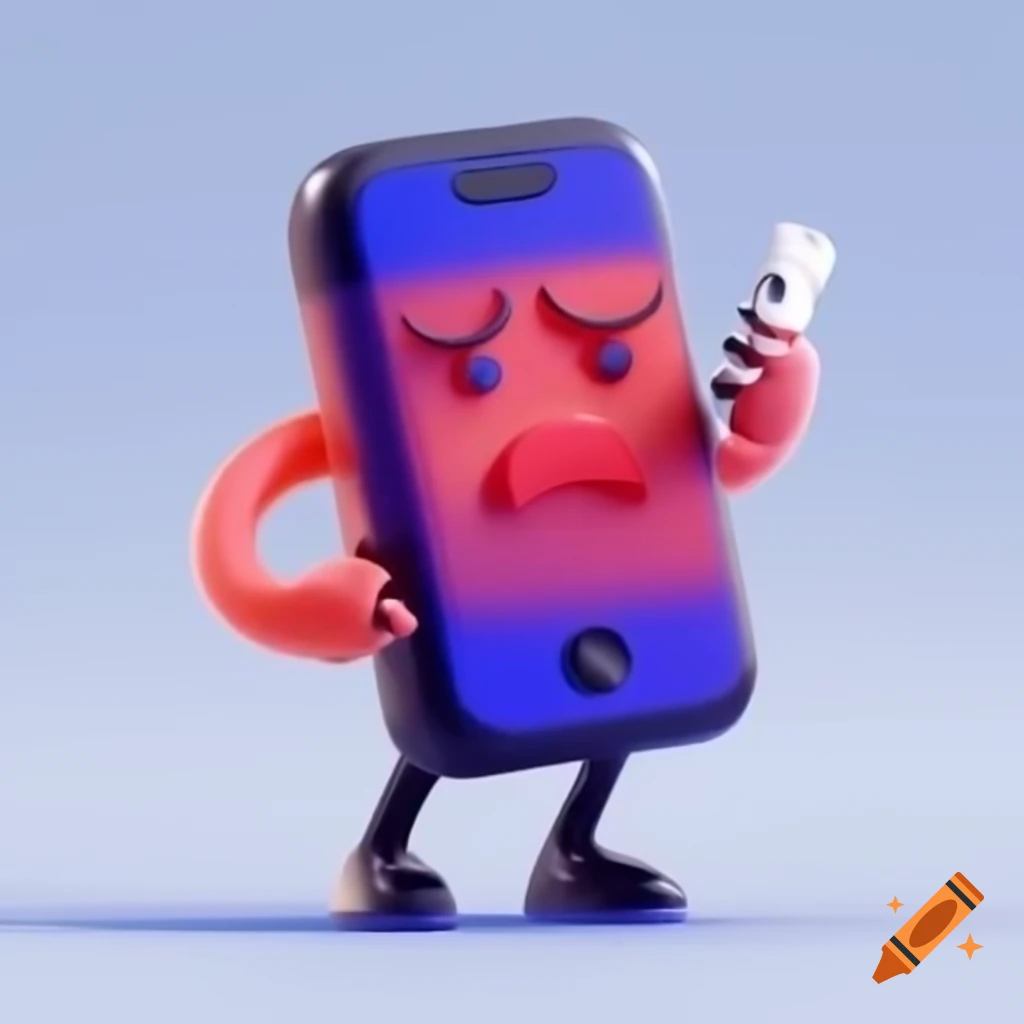 Character designed with a body resembling a cellphone