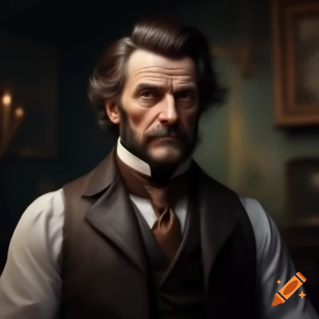 Realistic portrait of a Victorian male country doctor