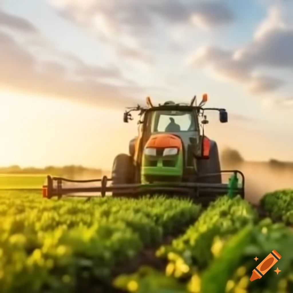 Agricultural fields with crops