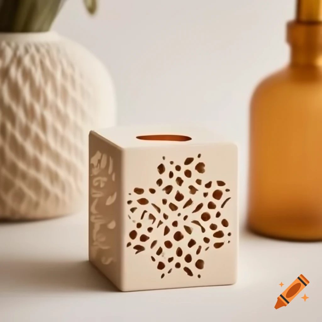 Laser-cut cube votive candle holder