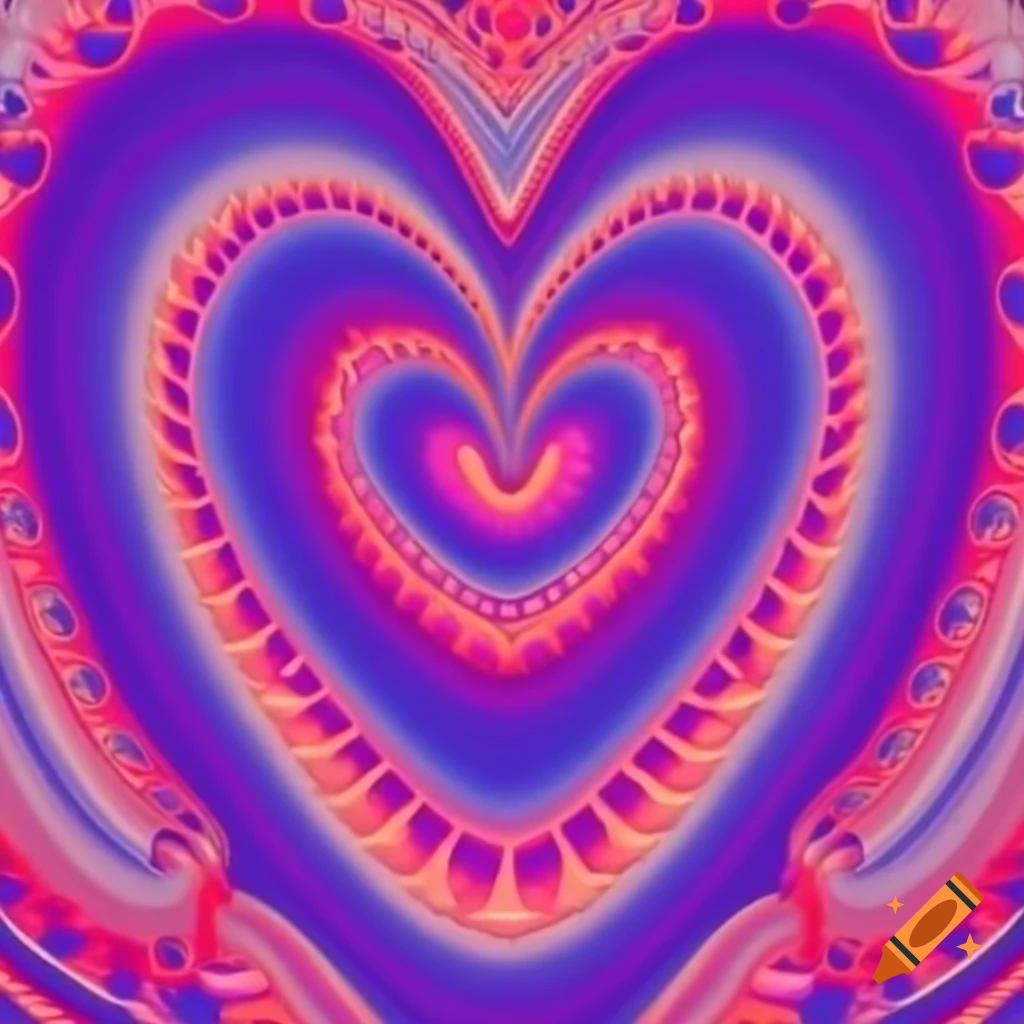 Intricate heart pattern with overlapping triangles and interconnections