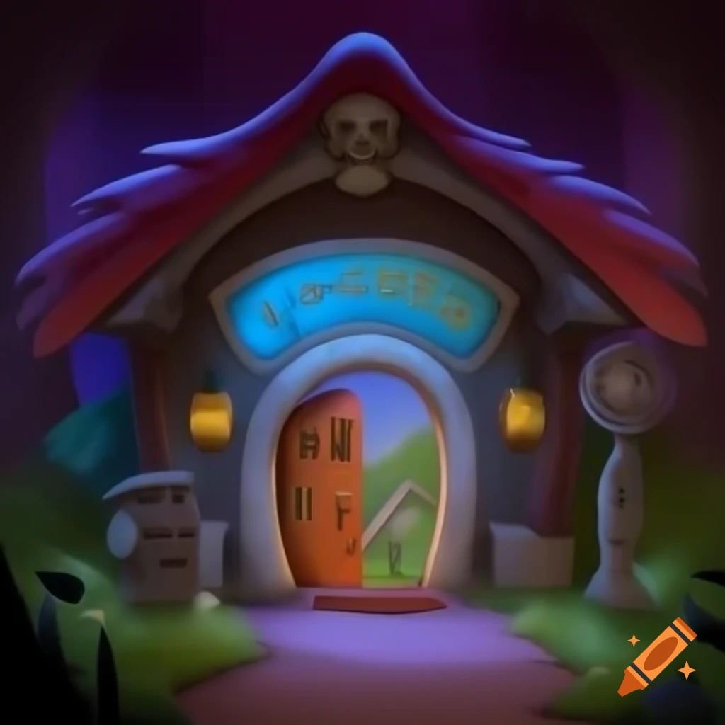 Fantasy-themed entrance of a playhouse