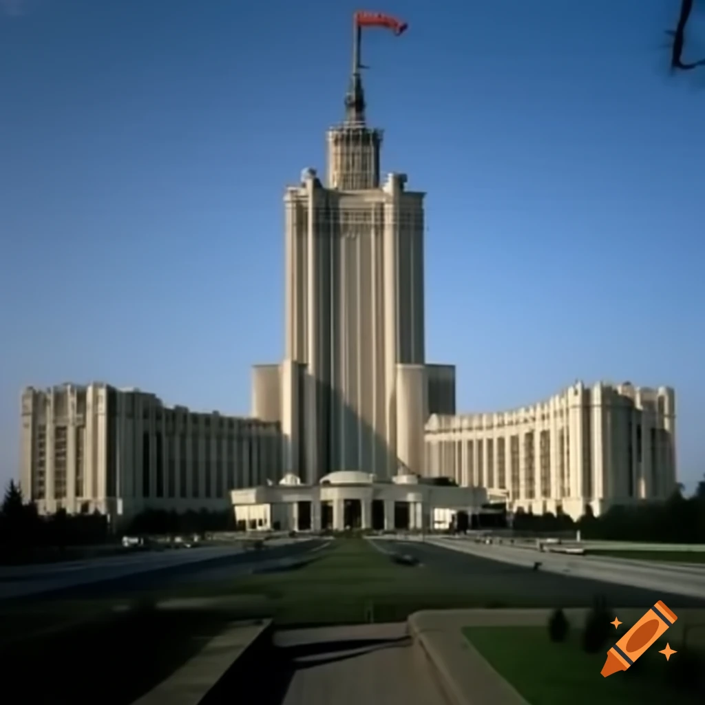 Massive Soviet-style building architecture