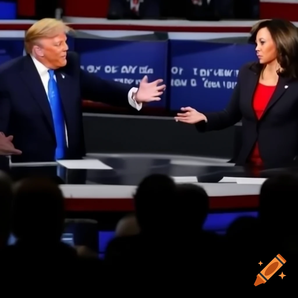 Donald Trump and Kamala Harris debating