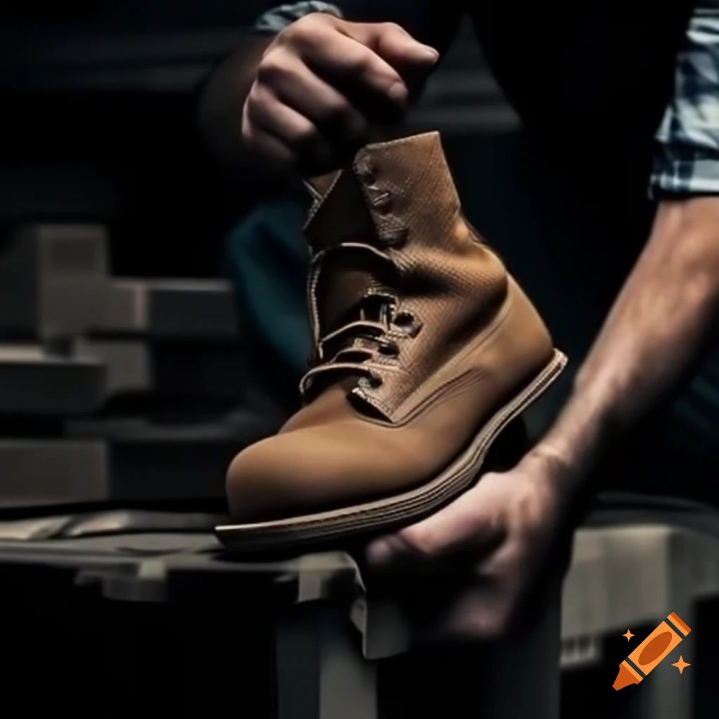 Unexpected scenario featuring a work boot