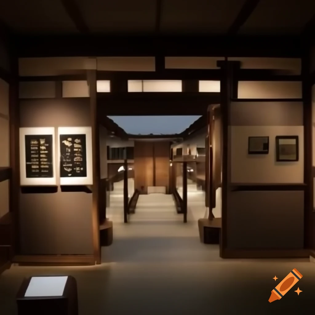 Exhibit showcasing artifacts from Feudal Japan