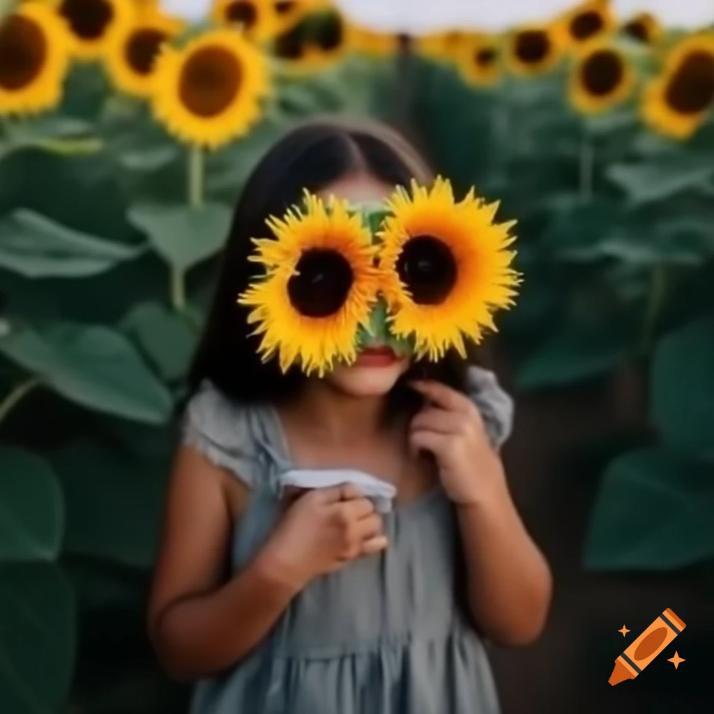 Person wearing sunflower mask