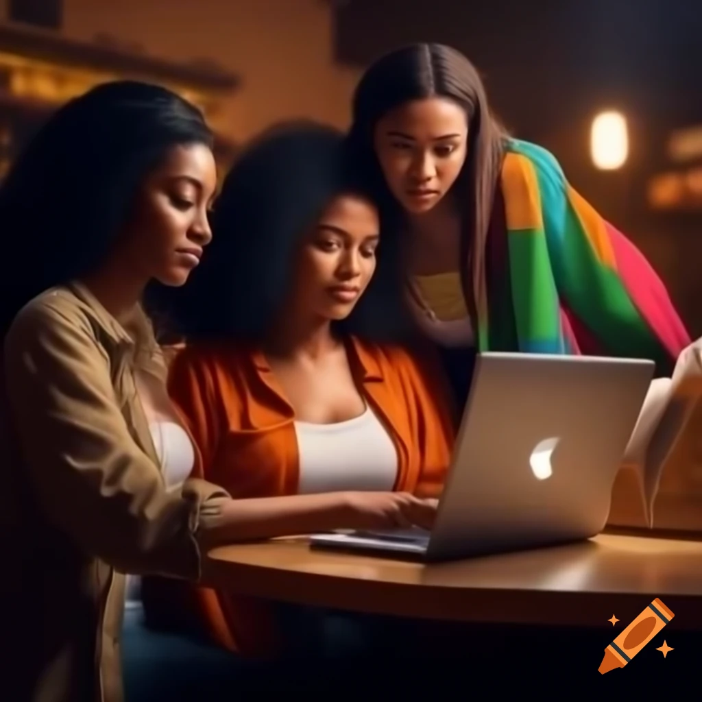 African American woman contemplating beauty trends online