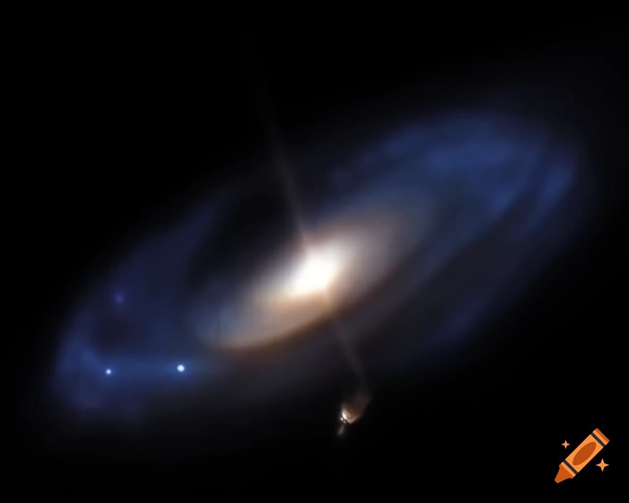 Realistic space art featuring a black hole and stars in natural colors