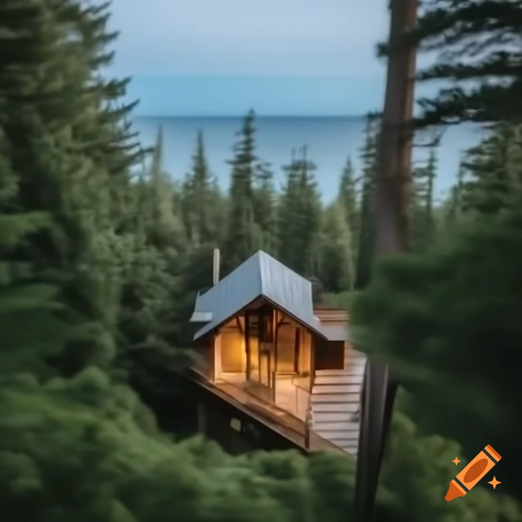 Cabin in the woods with ocean view