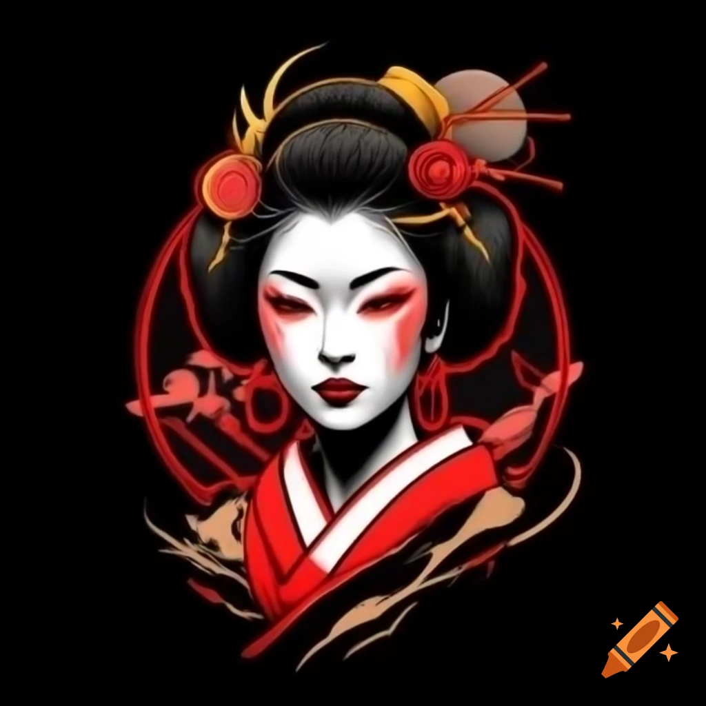 Stylized logo inspired by geisha culture