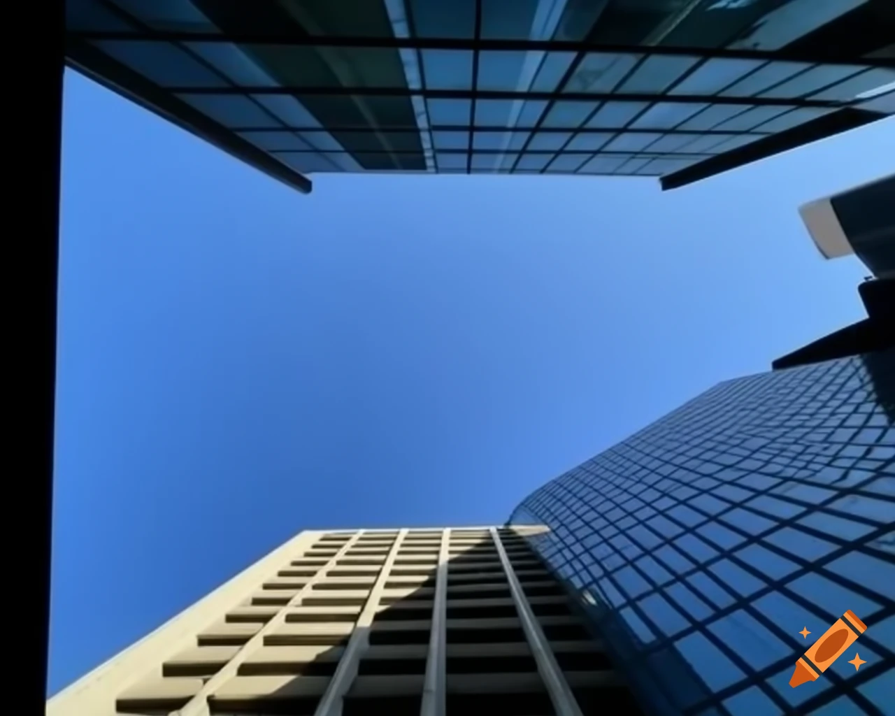 Modern building against a blue sky