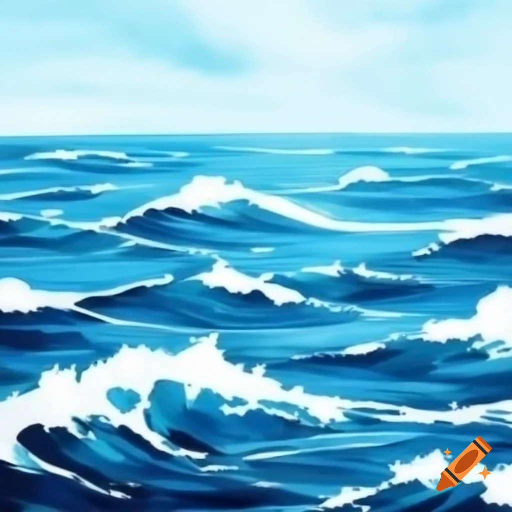 Abstract painting of the ocean