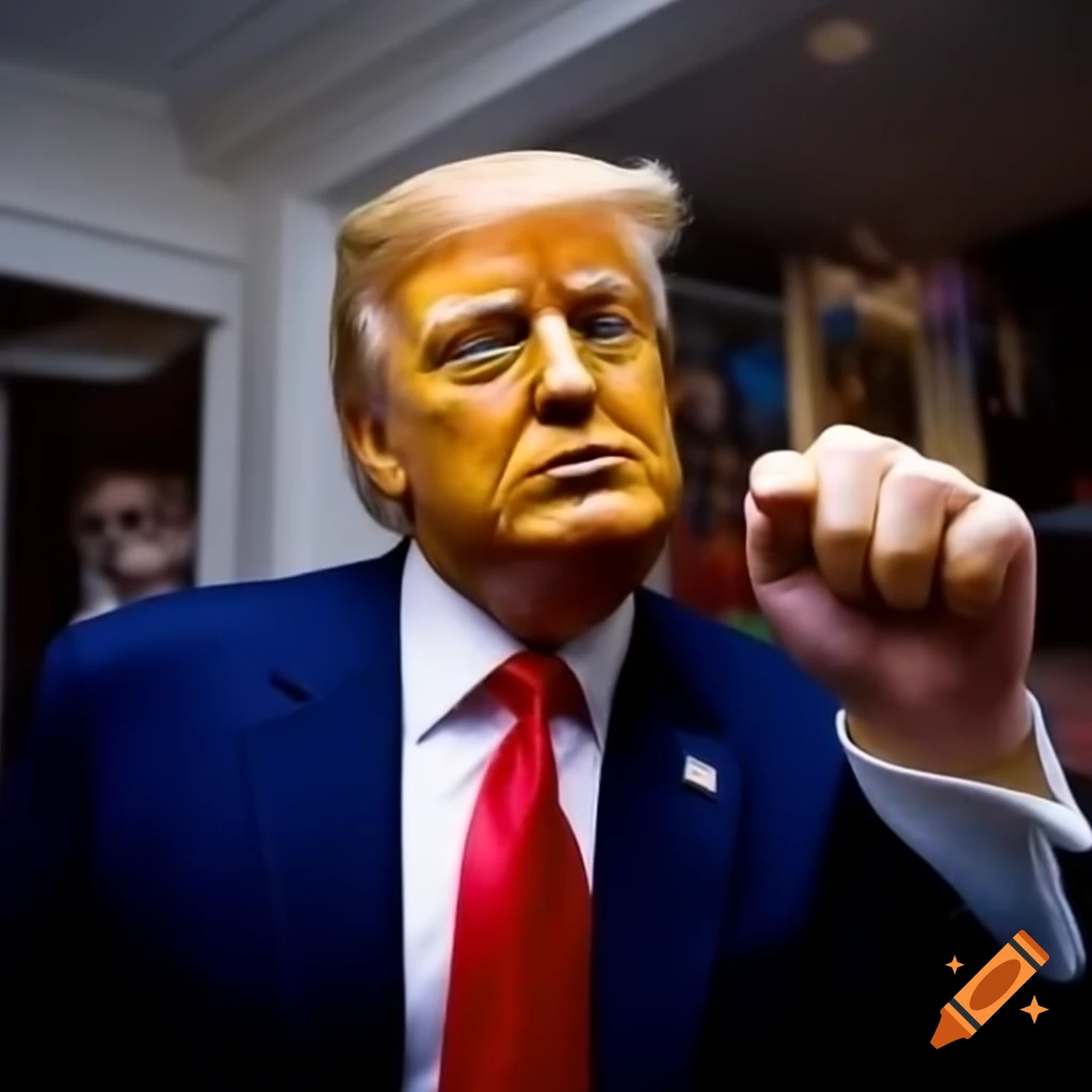 Donald trump stepping on a snowflake in a humorous scene on craiyon