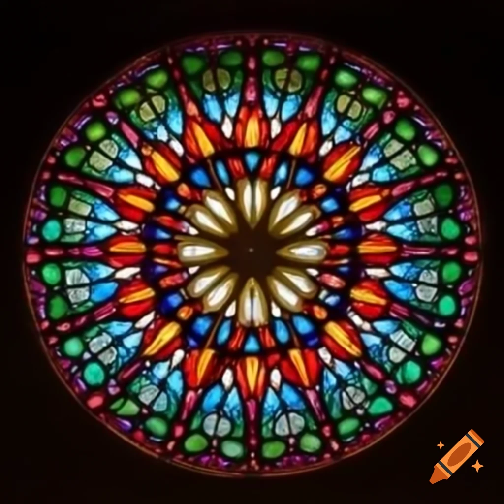Stained glass artwork depicting themes related to narcolepsy