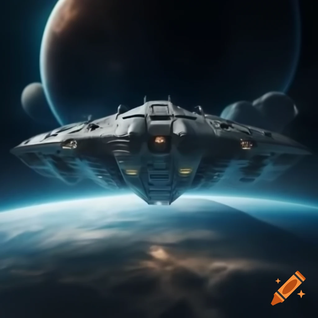 Interior of alien city ship with windows displaying space and planets, discussing Zarkothian complexities