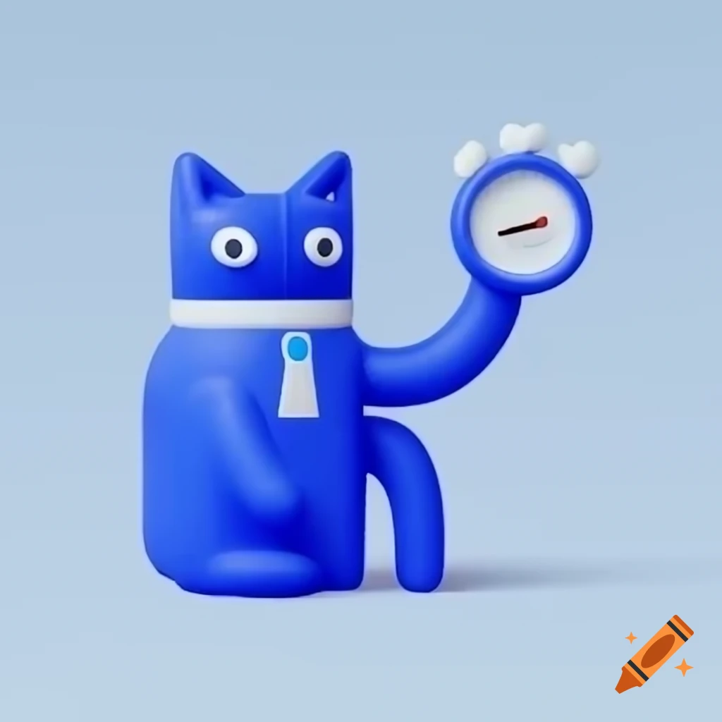 Blue cat representing a test engineer
