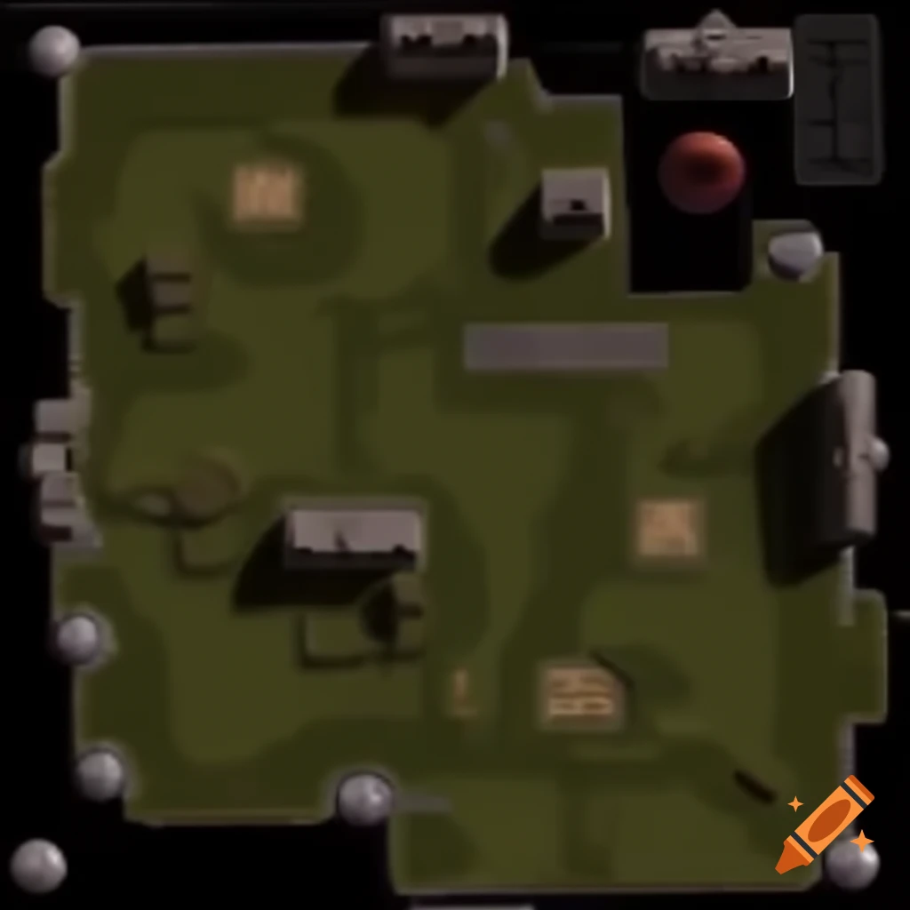 Tabletop battlemap for futuristic village in 40k game