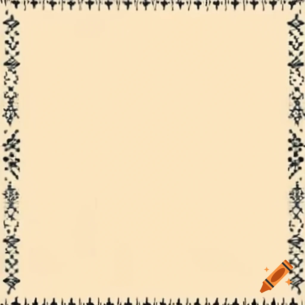 Light beige background with thin tribal borders and subtle tribal symbols