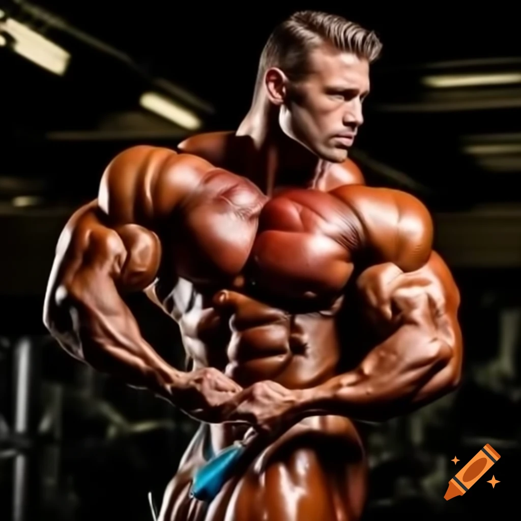 Bodybuilder displaying strength during workout