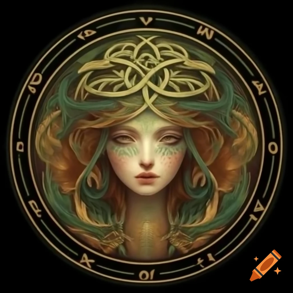 Celtic Zodiac Artwork Inspired By Alfons Mucha On Craiyon
