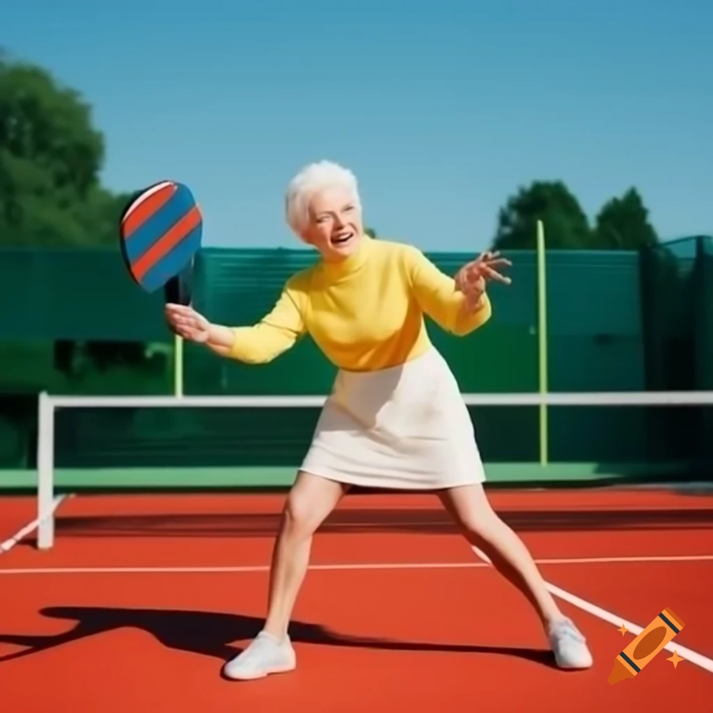 Grandma enjoying a game of pickleball