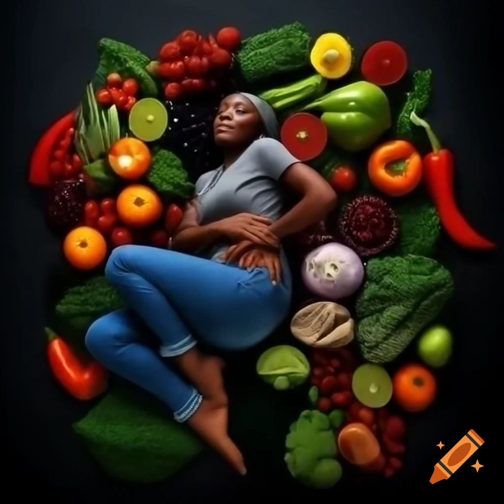 African woman in gray shirt and blue jeans lying on side with a red glow indicating discomfort