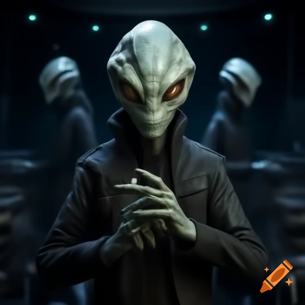 Skrellian aliens guarding the Zarkothian stronghold, ready for defense
