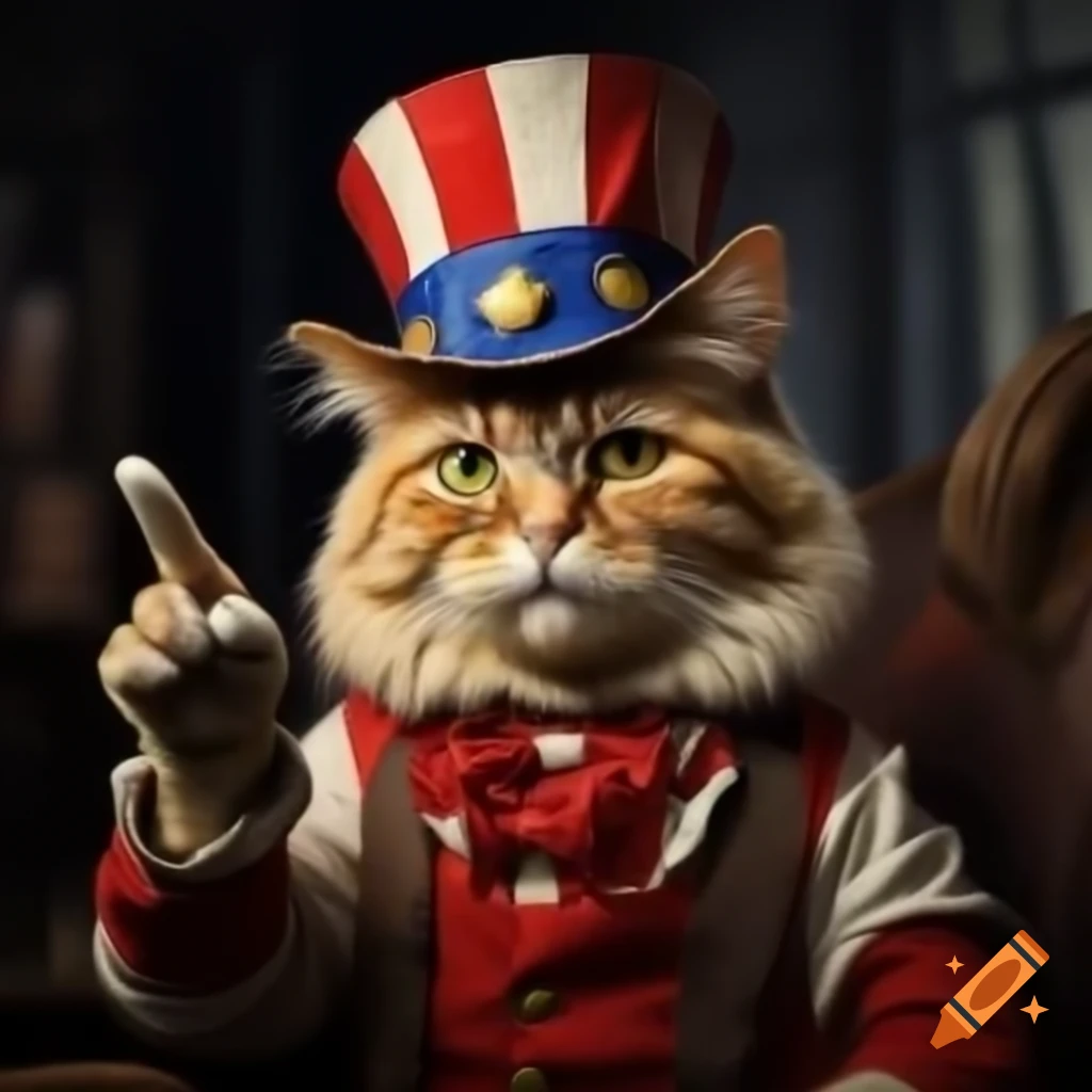 Cartoon of Uncle Sam cat pointing