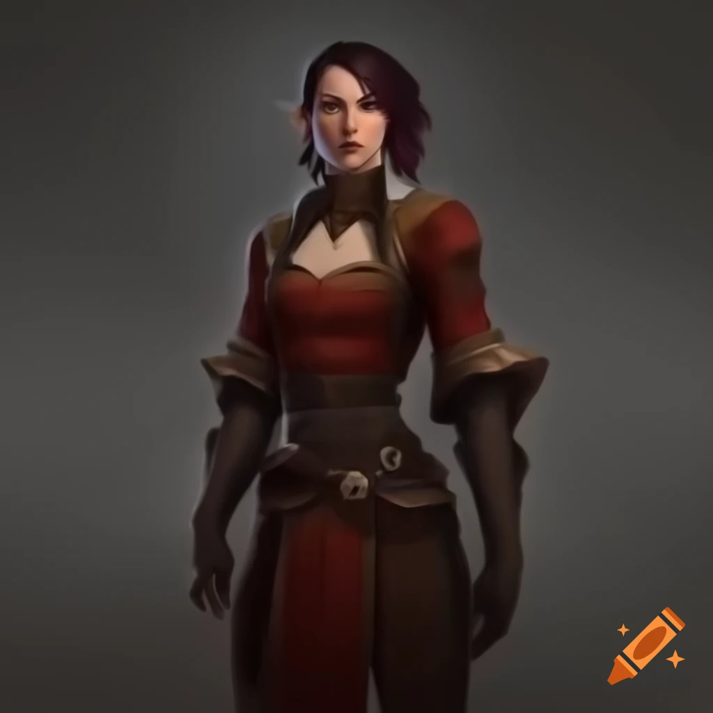 Female Dalish elf in casual medieval clothing inspired by Dragon Age: Inquisition