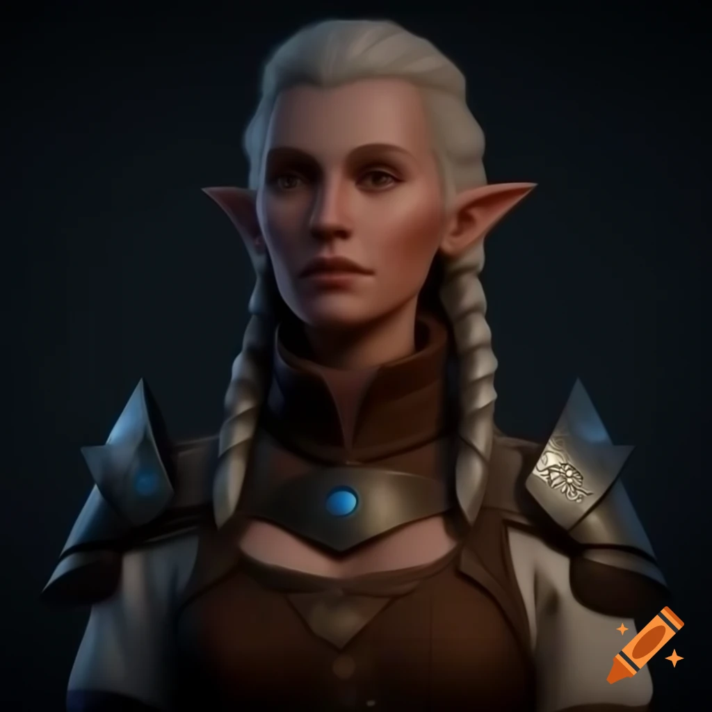 Female dalish elf in casual medieval inspired outfit from dragon age