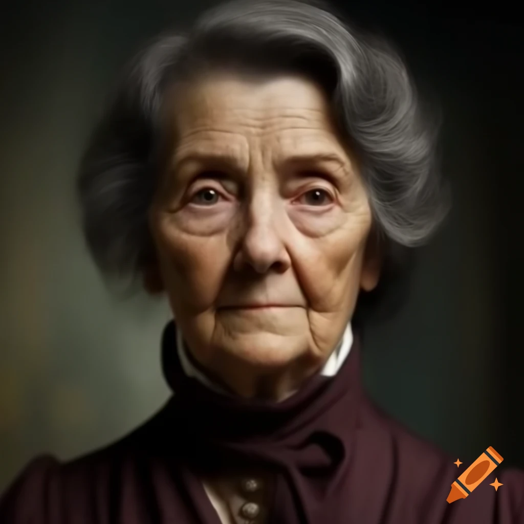 Realistic portrait of a Victorian middle-aged middle class woman