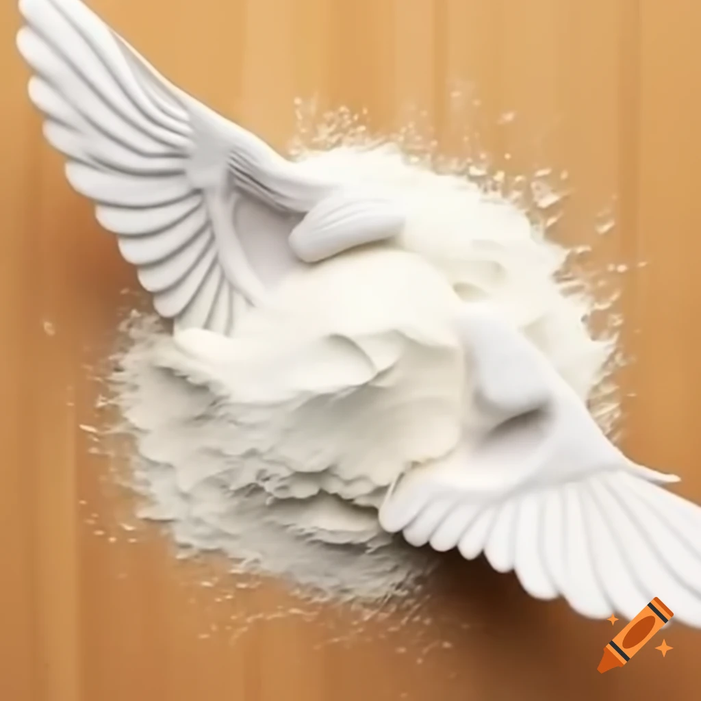 Colorful wings made of powder