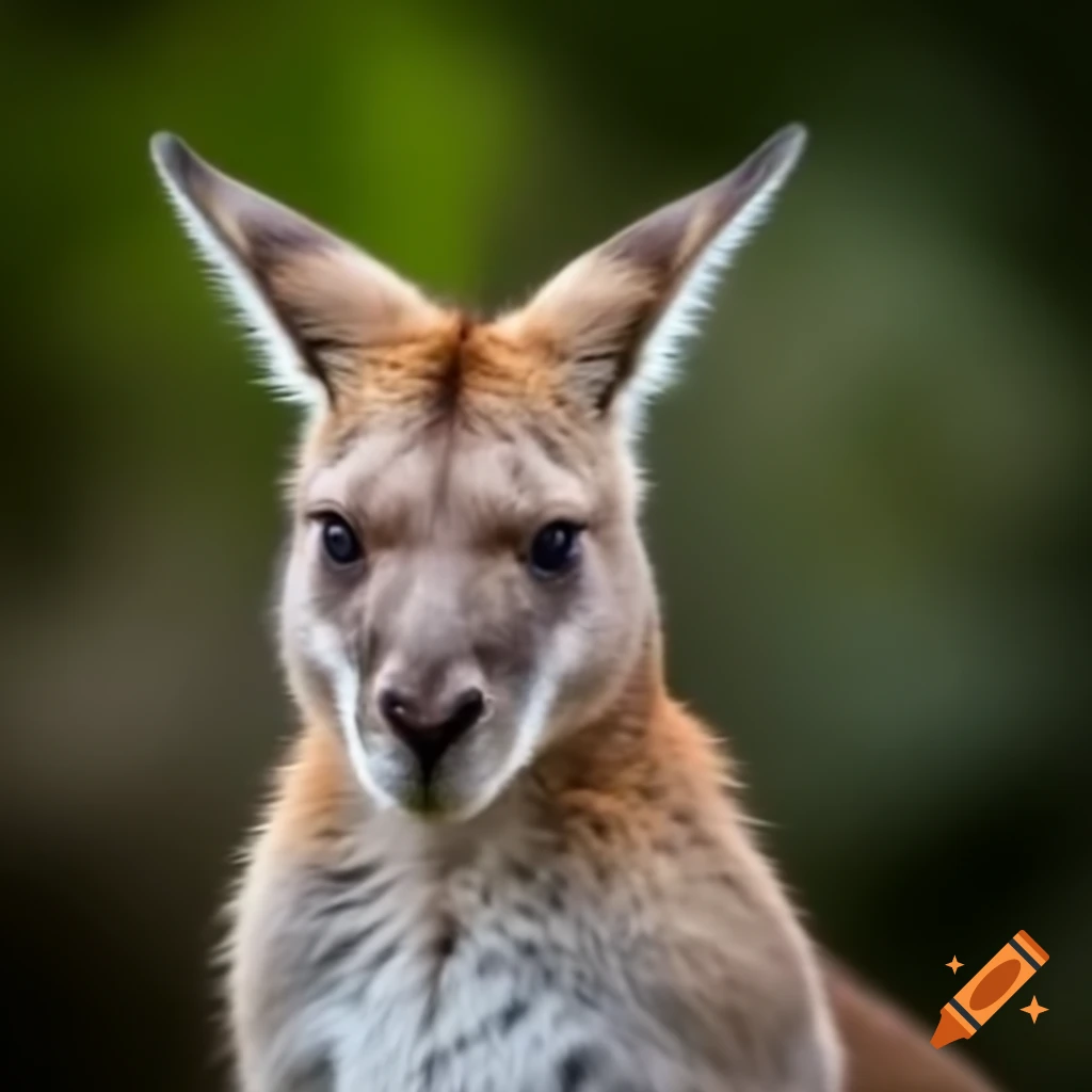 Kangaroo lifting dumbbell in a playful manner