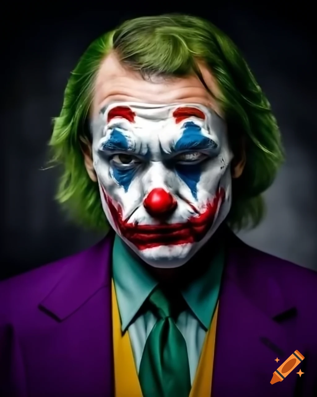 Donald J. Trump depicted as The Joker character