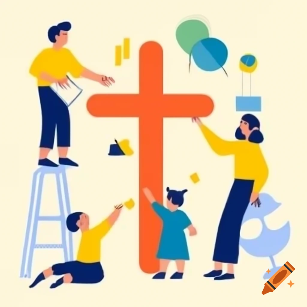 Children interacting with family members in various activities child