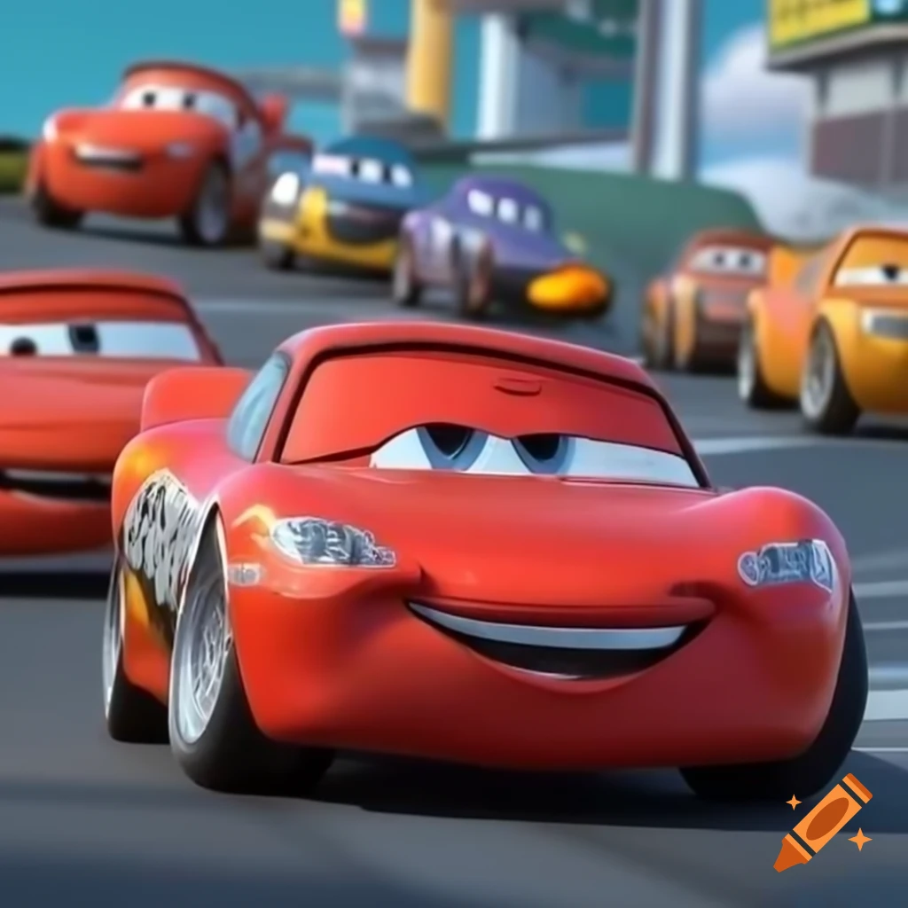 Cute cars racing in a vibrant setting